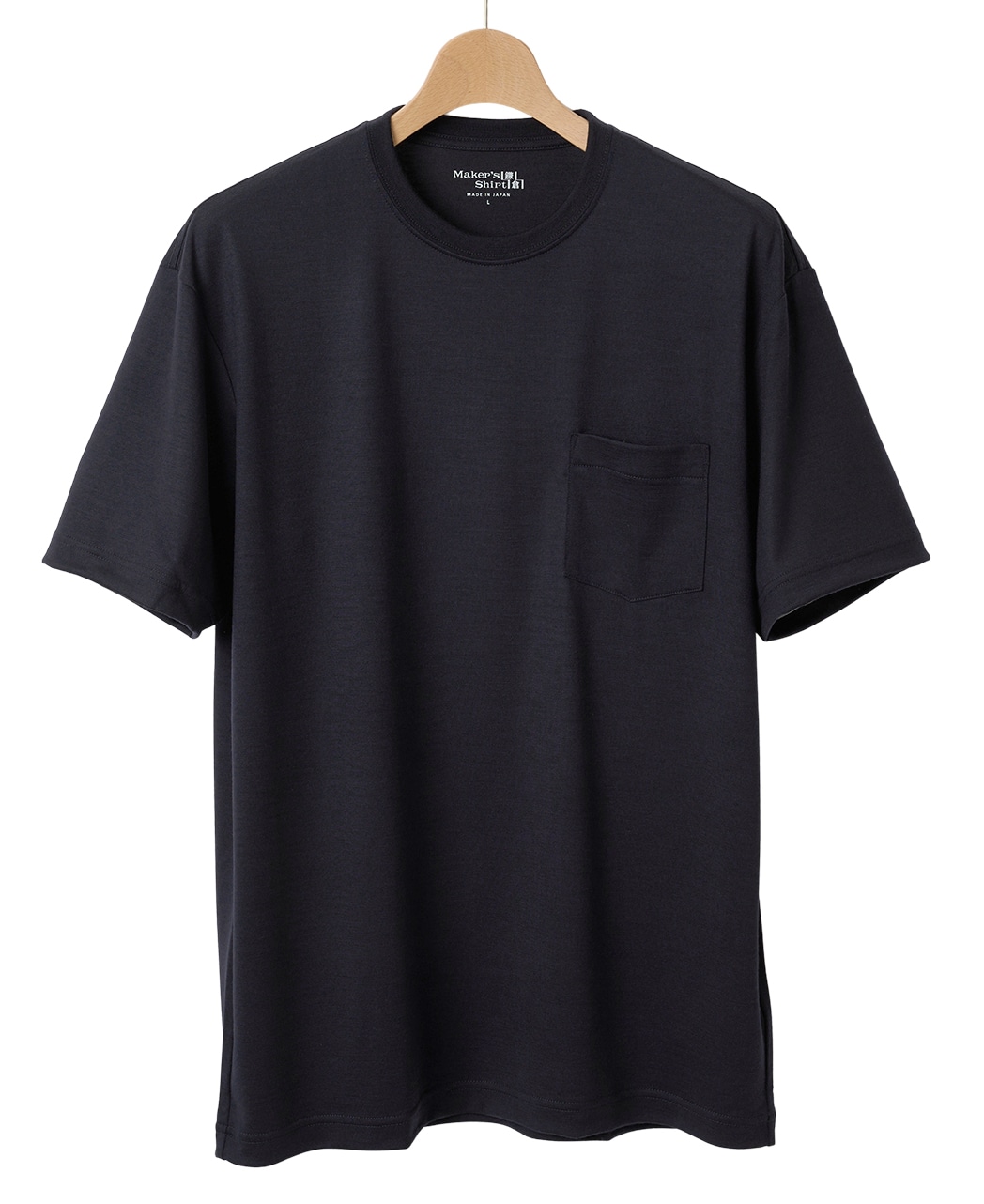 メリノウールTシャツ/ポケット付き / ネイビー系