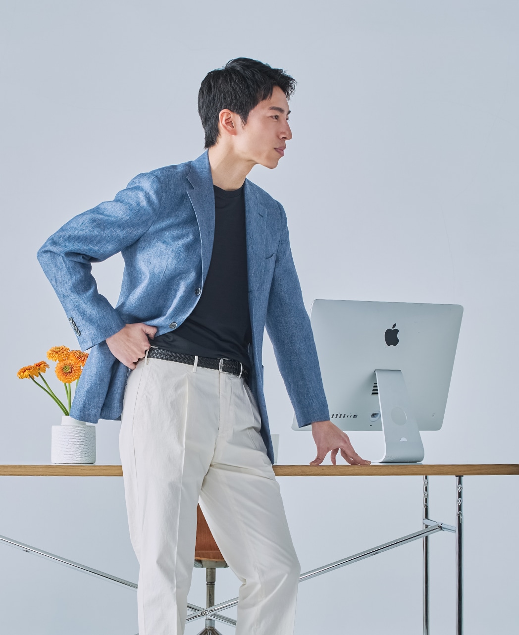 ジャケット/リネン/ブルー系