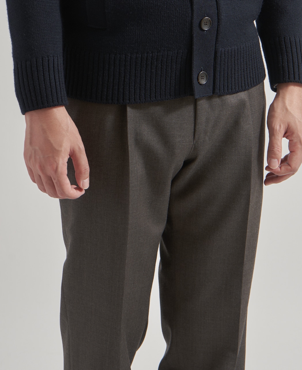 ウールスラックス(1タック)/CANONICO/ラスティックツイル